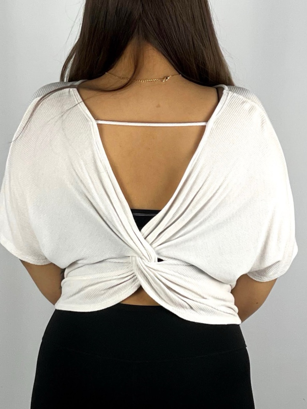Relaxed White Short-Sleeve Crop Top